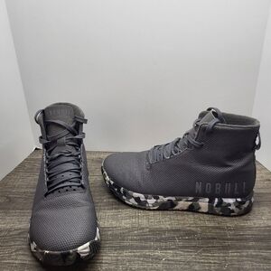 NOBULL High Top Grey Camo Trainer Shoes SuperFabric Mens 8.5 / Womens 10